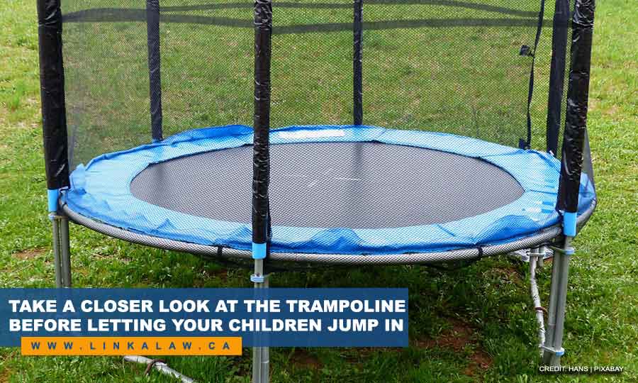 Take a closer look at the trampoline before letting your children jump in